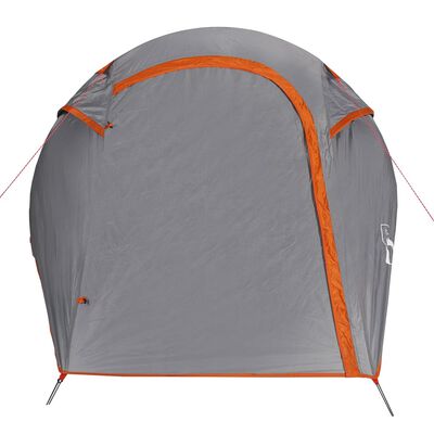 vidaXL Tente de camping tunnel 2 personnes gris et orange imperméable