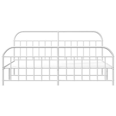 vidaXL Cadre de lit métal sans matelas et pied de lit blanc 200x200 cm