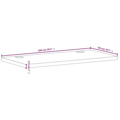 vidaXL Dessus de bureau 100x50x2,5 cm bois massif de hêtre