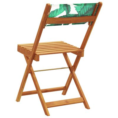 vidaXL Chaises de bistrot lot de 2 motif de feuilles acacia et tissu