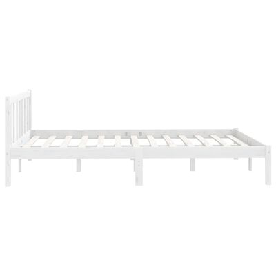 vidaXL Cadre de lit Blanc Bois de pin massif 150x200 cm Très grand