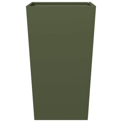 vidaXL Jardinières 2 pcs vert olive 45x45x75 cm acier