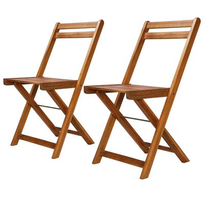 vidaXL Chaises de bistro d'extérieur lot de 2 Bois d'acacia solide