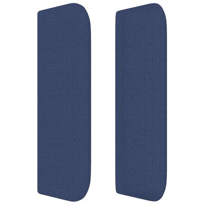 vidaXL Sommier à lattes de lit avec matelas Bleu 200x200 cm Tissu