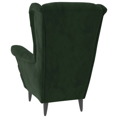 vidaXL Fauteuil vert foncé velours