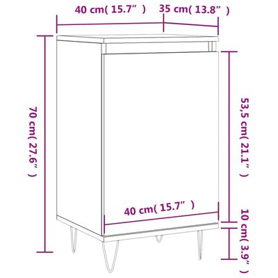 vidaXL Buffets 2 pcs gris béton 40x35x70 cm bois d'ingénierie