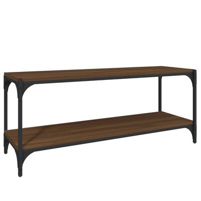 vidaXL Meuble TV Chêne marron 100x33x41 cm Bois d'ingénierie et acier