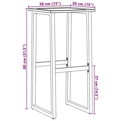 vidaXL Ensemble de bar de jardin 3 pcs noir acier enduit de poudre