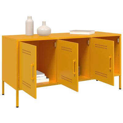 vidaXL Meuble TV jaune moutarde 100,5x39x50,5 cm acier