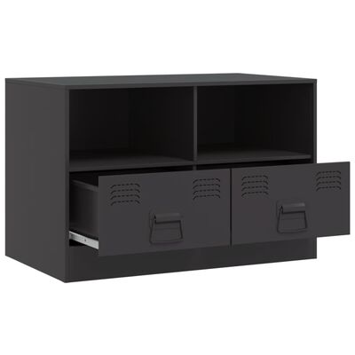 vidaXL Meuble TV noir 67x39x44 cm acier