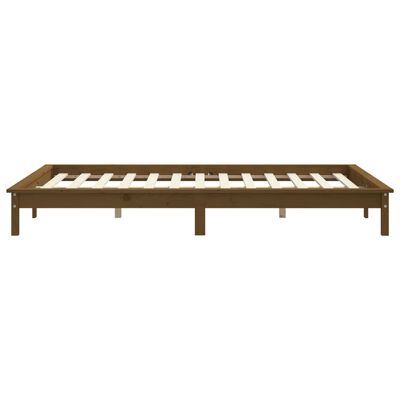 vidaXL Cadre de lit Marron miel 140x200 cm Bois de pin massif