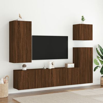 vidaXL Meubles TV muraux 2 pcs chêne marron 80x30x41 cm