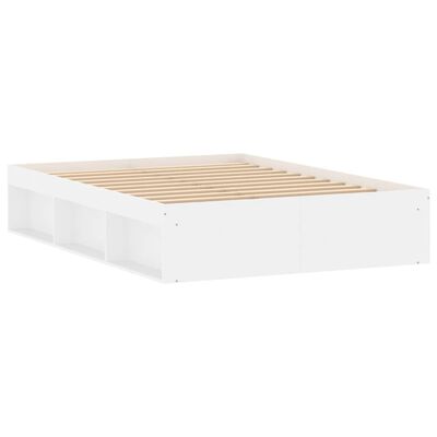 vidaXL Cadre de lit blanc 135x190 cm double