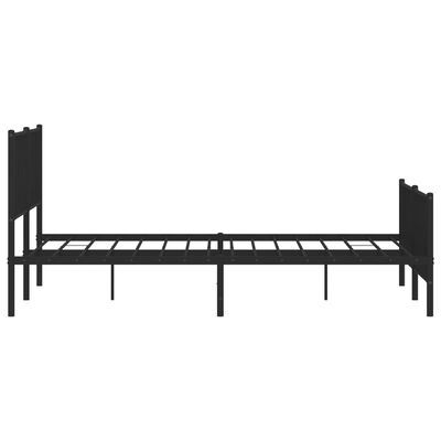 vidaXL Cadre de lit métal sans matelas avec pied de lit noir 193x203cm