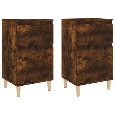 vidaXL Tables de chevet 2 pcs chêne fumé 40x35x70 cm