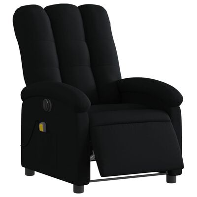 vidaXL Fauteuil de massage inclinable électrique Noir Tissu