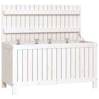 vidaXL Boîte de rangement de jardin Blanc 115x49x60 cm Bois de pin