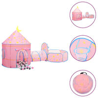 vidaXL Tente de jeu pour enfants avec 250 balles Rose 301x120x128 cm