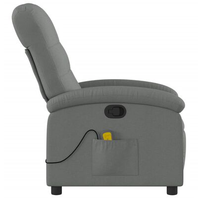 vidaXL Fauteuil de massage inclinable Gris foncé Tissu