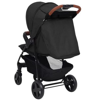 vidaXL Poussette pour bébé 3-en-1 Anthracite Acier