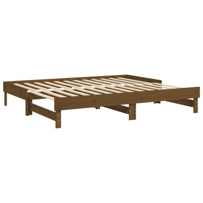 vidaXL Lit coulissant Marron miel 2x(80x200) cm Bois de pin massif