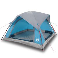 vidaXL Tente de camping de cabine 4 personnes bleu imperméable