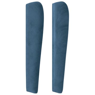 vidaXL Tête de lit avec oreilles Bleu foncé 103x23x118/128 cm Velours