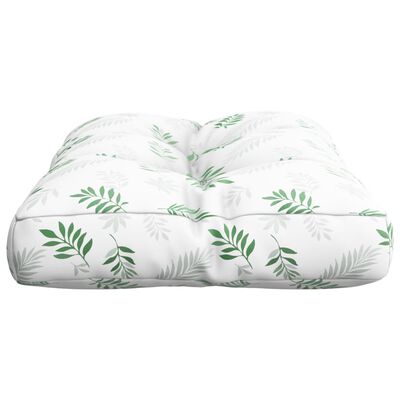 vidaXL Coussin de palette motif de feuilles 50x40x12 cm tissu