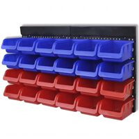 vidaXL Étagère à outils de garage murale 2 pcs Bleu et rouge