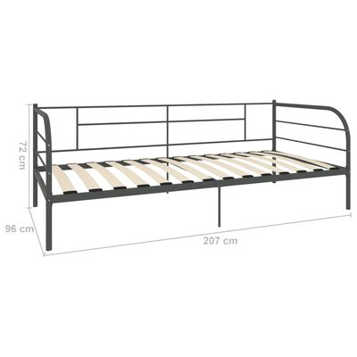 vidaXL Cadre de lit de repos sans matelas gris métal 90x200 cm