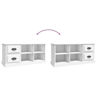 vidaXL Meuble TV blanc 102x35,5x47,5 cm bois d'ingénierie