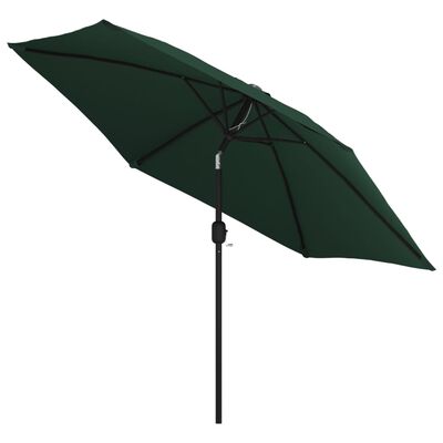 vidaXL Parasol de jardin en porte-à-faux avec LED 3 m vert