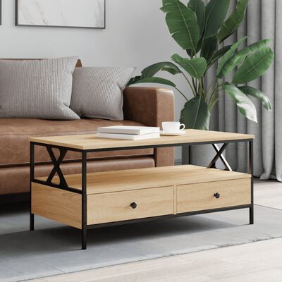 vidaXL Table basse chêne sonoma 100x51x45 cm bois d'ingénierie