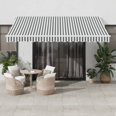 vidaXL Auvent rétractable automatique anthracite et blanc 400x350 cm