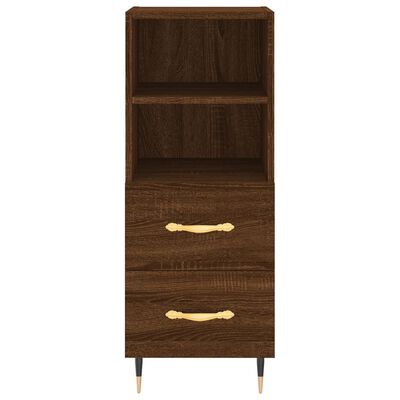 vidaXL Buffet haut Chêne marron 34,5x34x180 cm Bois d'ingénierie