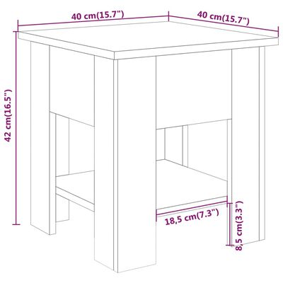 vidaXL Table basse chêne marron 40x40x42 cm bois d'ingénierie