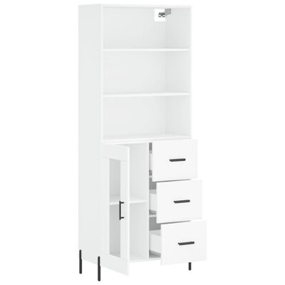 vidaXL Buffet haut Blanc 69,5x34x180 cm Bois d'ingénierie