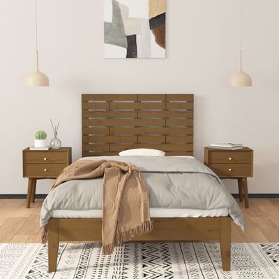 vidaXL Tête de lit murale Marron miel 81x3x63 cm Bois massif de pin