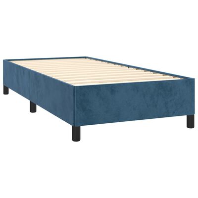 vidaXL Cadre de lit sans matelas bleu foncé 90x200 cm velours