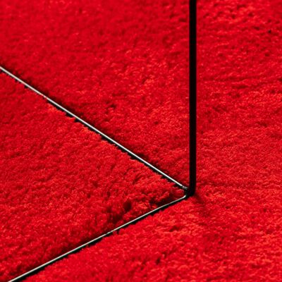 vidaXL Tapis HUARTE à poils courts doux et lavable rouge Ø 160 cm