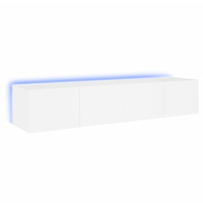 vidaXL Meubles TV muraux avec lumières LED 2 pcs blanc 80x35x31 cm