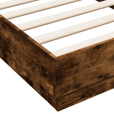 vidaXL Cadre de lit sans matelas chêne fumé 75x190cm bois d'ingénierie