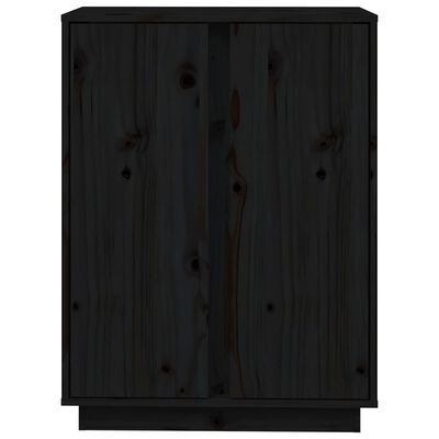 vidaXL Buffet Noir 60x35x80 cm Bois massif de pin