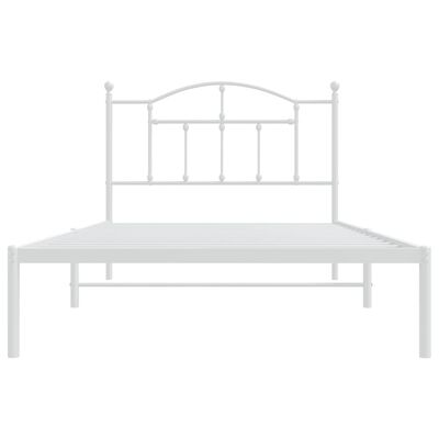 vidaXL Cadre de lit métal sans matelas et tête de lit blanc 100x200 cm