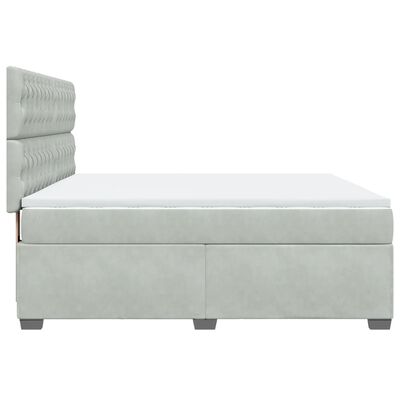 vidaXL Sommier à lattes de lit et matelas Gris clair 180x200cm Velours