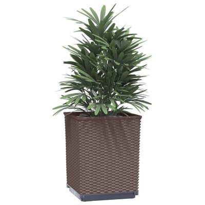 vidaXL Jardinières 2 pcs marron 30x30x37 cm polypropylène