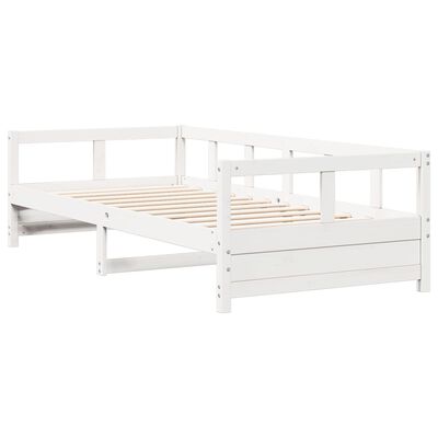 vidaXL Lit de jour sans matelas blanc 80x200 cm bois de pin massif