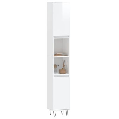 vidaXL Armoire de salle de bain blanc brillant 30x30x190 cm