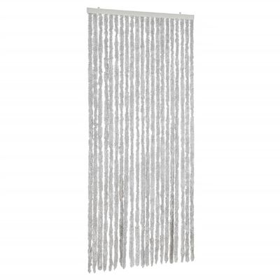 vidaXL Rideau anti-mouches gris 90x200 cm chenille