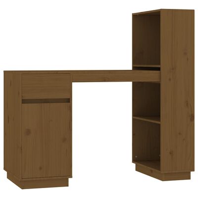 vidaXL Bureau Marron miel 110x53x117 cm Bois massif de pin